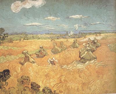 Vincent Van Gogh Wheat Stacks wtih Reaper (nn04)